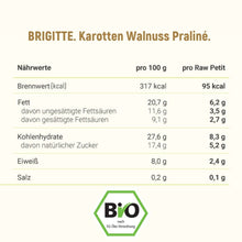 Lade das Bild in den Galerie-Viewer, BRIGITTE. Karotte Walnuss Praliné. In Rohkostqualität.